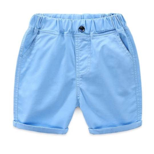 Summer Kids shorts fashion plaid patchwork shorts Boys and girls cotton  straight knee length pants