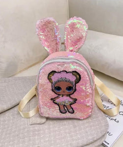 Girl's Adorable Pink Sequin LED Backpack