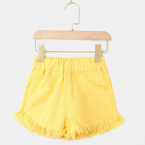 Yellow Girls Short Pants