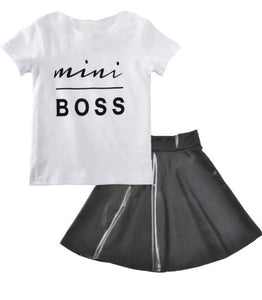 Mini Boss Two piece Skirt Set