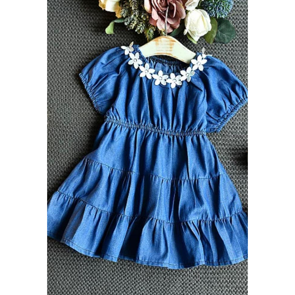 Girl's Super Soft Puff Sleeve Denim Dress – Sugar-N-Spice-Kids-Boutique Girl's Super Soft Puff Sleeve Denim Dress – Sugar-N-Spice-Kids-Boutique